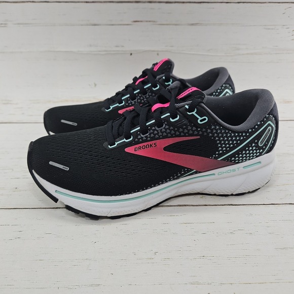 Brooks Shoes - Brooks Ghost 14 Shoes Womens 8 M Black Pink Lightweight Running Sneakers